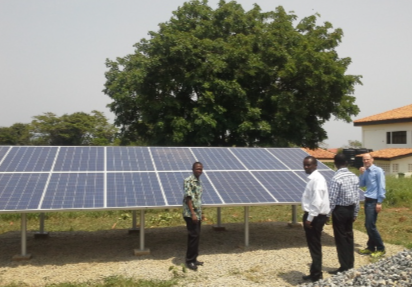 Institute of Statistical, Social & Economic Research, University of Ghana 4.5kWp Grid Connected Solar Energy System with Battery Bank Ground mounted Solar PV Panels